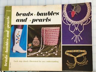 Vtg 70 ' s Beading Pattern Instruction Books Christmas Ornament,  Macrame Jewelry 2