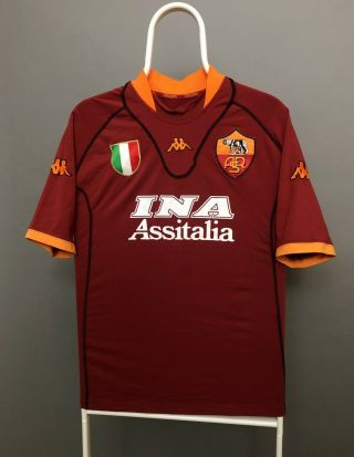Vintage As Roma 2001 2002 Home Kappa Shirt Jersey Calcio Maglia Italia Size L