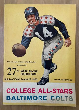 Vintage 1960 Nfl Baltimore Colts Vs College All - Stars Football Program