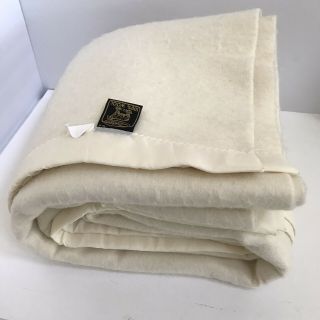 Chatham 100 Wool Cream 90” X 90” Blanket Vintage Boho