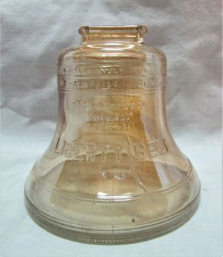 Vintage Carnival Liberty Bell Glass Bank A Penny Saved Is A Penny Earned