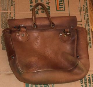 Vintage will leather goods bag Brown Hand Satchel Distressed USA 2