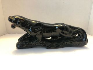 VTG.  12” Crouching Black Panther Ceramic Mid Century Modern Figure Sonsco Japan 2