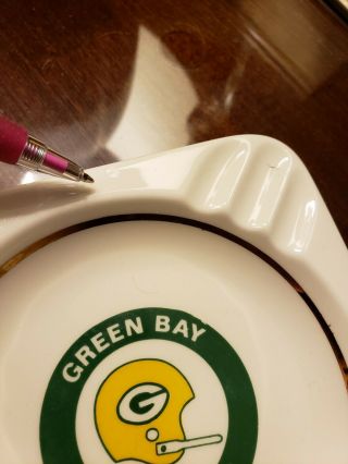 VINTAGE 1960s GREEN BAY PACKERS ASHTRAY,  Great Old Helmet Logo. 3