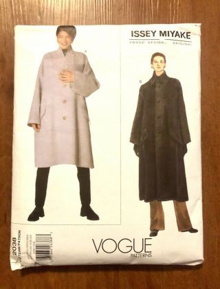 Vintage Vogue 2038 Issey Miyake Coat Sewing Pattern Cut All Sizes “30.  5 To 46 "