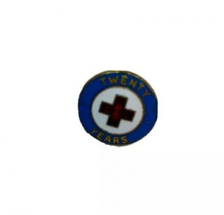 Small Vintage American Red Cross 20 Year Employee Service Lapel Pin Gold