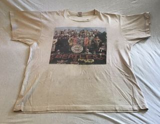 The Beatles Vintage Shirt Sgt.  Peppers Lp 1990 Concert Apple Lennon Memorylen