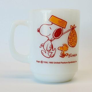 Vintage Snoopy Come Home Anchor Hocking Fire - King Coffee Mug Peanuts/woodstock