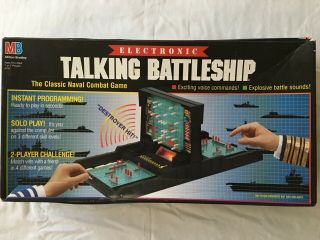 Vintage Electronic Talking Battleship Game By Milton Bradley 1989
