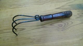 Old Vintage Metal Garden Hand Tool Claws Rake Primitive