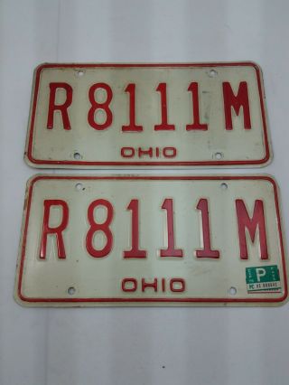 Set Of Vintage Ohio License Plates R8111m.  A2