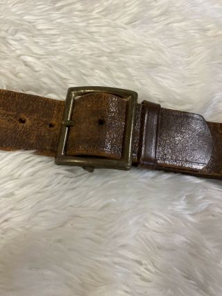 Vintage Brown Leather Distressed Belt Garrison Size 36 - 40