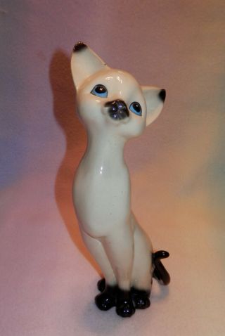 Vintage Norcrest Ceramic Siamese Cat Figurine 12“ Tall