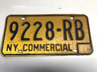 Vintage York Ny Commercial License Plate Yellow 1973 - 86 9228 - Rb