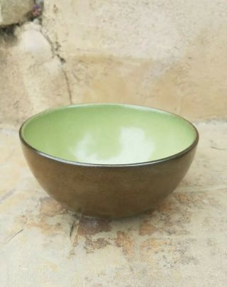 Vintage Edith Heath Ceramic Pottery Coupe Style Bowl In Unusual Glaze 5.  5 "