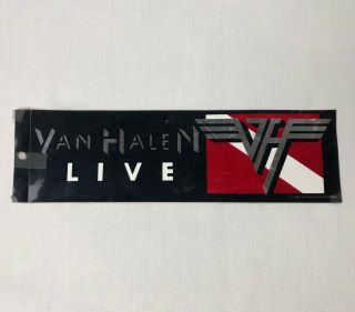 Vtg 1983 Van Halen Live Concert Bumper Sticker 80s Black/red/silver