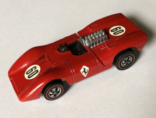 Vintage 1969 Hot Wheels Redline Red Enamel Ferrari 312p - 100 - Ex Con