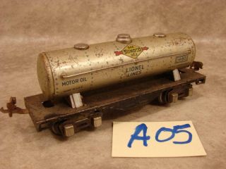 A05b Vintage Lionel O Scale Tin Train Tank Car 1680 Sunoco Gas/oil