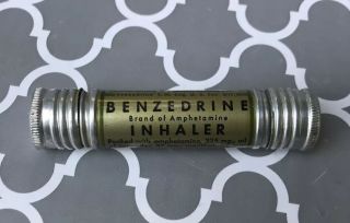 Vintage Rare Pharmacy Benzedrine Amphetamine Inhaler Smith Kline & French Labs