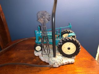 Vintage John Deere Green Tractor 12 " Table Lamp Light With Windmill