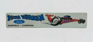 Peter Warren Ford Liverpool Fairfield Vintage Dealer Sticker Gt Roo