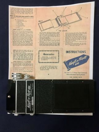 Vintage Adapt - A - Roll 620 L.  Tatro Co 2 1/4 X 3 1/4 Parts