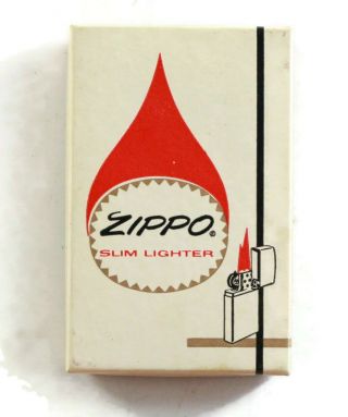 Vintage Slim Zippo 1977 Lighter With Box Mellon Bank 9/9