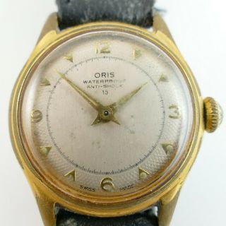 Vintage Oris Swiss Made 10 Micron Hand Winding Mechanical Wrist Watch 15 Jewels