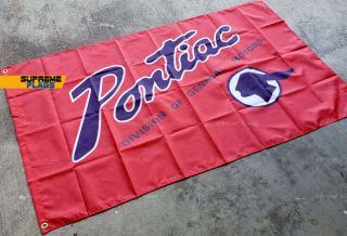 Pontiac Flag (3x5 Ft) Banner Garage Racing Classic Vintage General Motors Gm Gmc