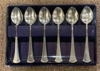 Vintage Set Of 6 Epns Salt Spoons Silver Plate Sweden