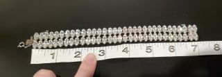 Vintage Marquis Cut Clear 2 Rows Rhinestone Bracelet With Safety Chain 3