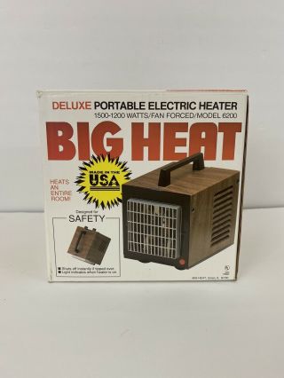 Vintage Big Heat Space Heater Model 6200 - Deluxe Portable 1500 Watt Heater