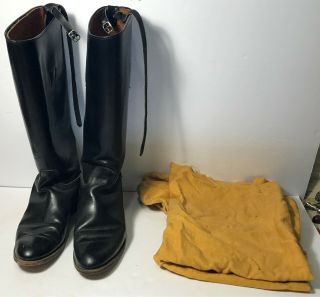 Vintage Colt Womens Mens Equestrian Tall Black Leather Field Hunt Riding Boots