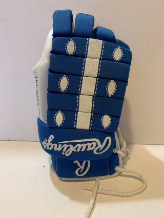 Vintage Rawlings 939 14 1/2” Hockey Glove (right) Blue Leather Palm Laces