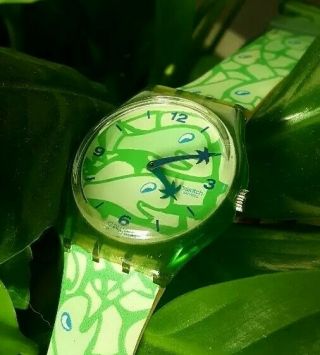 Vintage Swatch 1998 Tortuga Gg172 Unisex Quartz Watch - Nos Strap