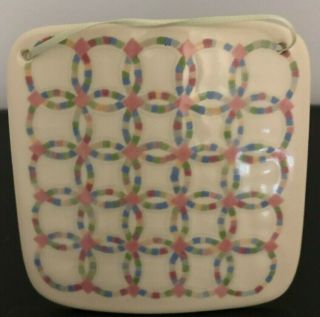Vintage Celebration Of American Quilts Double Wedding Ring Ceramic Tile 1989