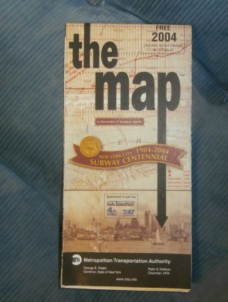 Vintage 2004 York Centennial Nyc Subway Map " A Century Of Maps " Ed.