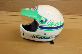 Vintage Bell Moto 4 Sl Motorcycle - Motocross Helmet Large Green Visor