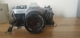Vintage Canon Ae - 1 Program 35mm Camera With Sports Grip - Fd 50mm F 1:18 Lens