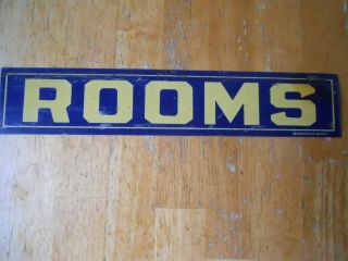 Vintage Metal Rooms Sign Circa 1940 