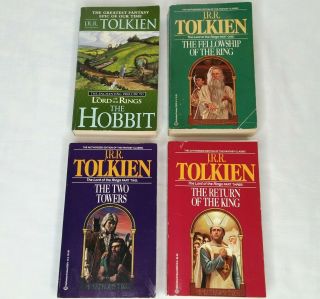 Tolkien Lord Of The Rings Paperback Vintage Set Of 4 Books Hobbit Ballantine 80s