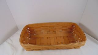 Vintage Longaberger Handwoven Rectangle Cracker Or Bread Basket 1995 DEG 2