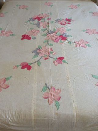 Vintage Floral Appliqué Quilt Top From Kit