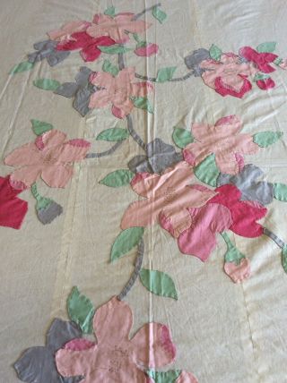 Vintage Floral Appliqué Quilt Top From Kit 2