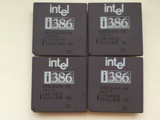 Intel A80386dx - 20 Iv,  386dx,  Sx214,  Double Sigma,  Vintage Cpu,  Gold,  Top Cond