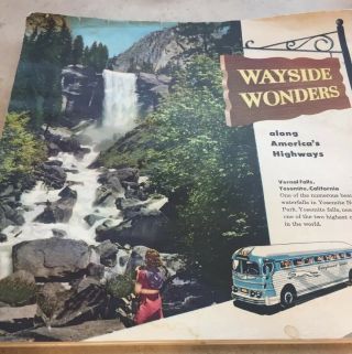 Vintage Greyhound Bus Lines Travel Brochure 10 Pg Fold Out 1940’s? 10x9 3/4”