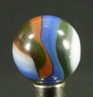 Peltier Tri - Color National Line Rainbo Marble 5/8” Three 3 Old Vintage