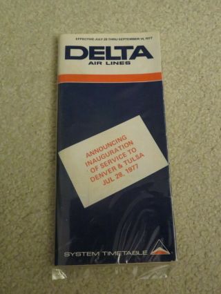 Delta Air Lines Timetable July 28,  1977 =