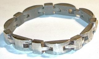 Vintage Sterling Silver 7 - 1/2 " Mid Century Modern Bracelet 51 Grams L 2