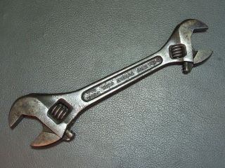 Vintage Unusual 8 " Double Ended Adjustable Spanner Wrench Old Tool By Crescent